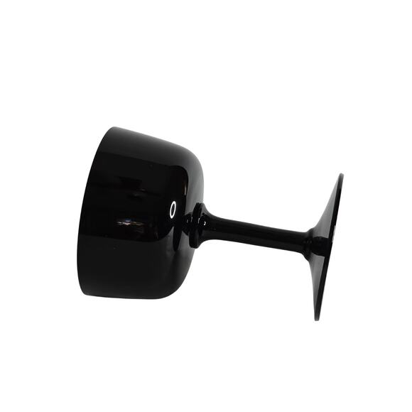 Swedish Black Crystal Champagne Coupe Glass Bjorkshult Scan Hans Christia Wagner - Picture 4 of 12